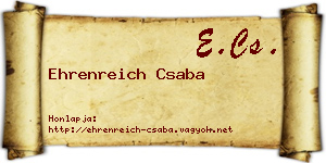 Ehrenreich Csaba névjegykártya
